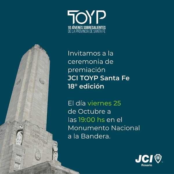 JCI TOYP SANTA FE   Premio a Diez Jóvenes sobresalientes de la Provincia de Santa Fe 2019