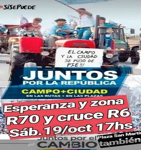 Sociedad Rural Las Colonias pide por apoyo a Mauricio Macri 