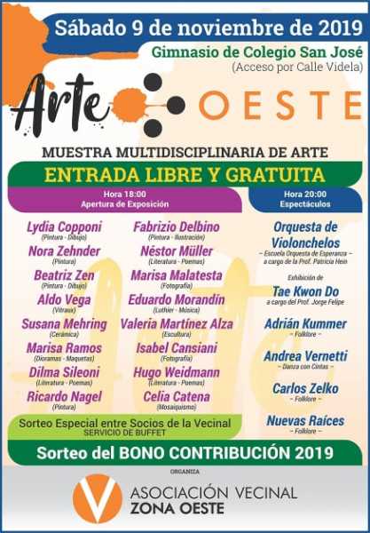 Arte Oeste sera con mucho movimiento,muestra disciplinada de arte 