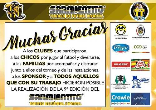 Club Sarmiento de Humbodt agradece por certamen Sarmientito