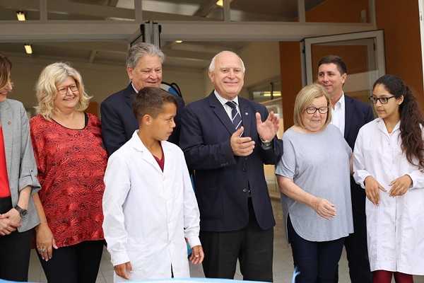 Lifschitz y Fascendini inauguraron el edificio de la Escuela Secundaria en La Orilla