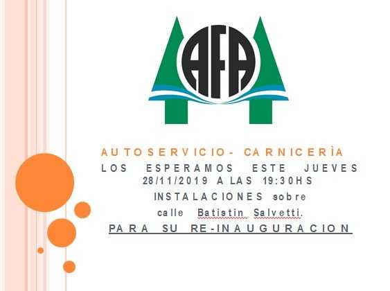 A.F.AHumboldt reinagura autoservicio y ofrece tres beneficios 