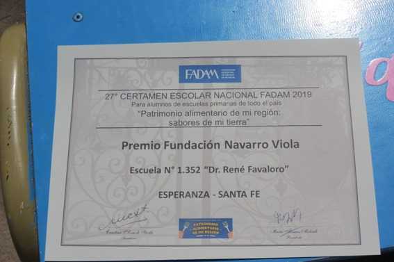 PRIMER PREMIO EN EL CERTAMEN FADAM 2019, denominado «Patrimonio alimentario de mi región: Sabores de mi Tierra».