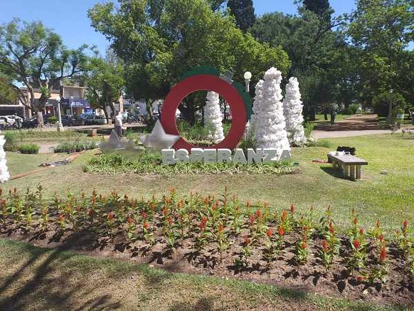 Plaza San Martín se va preparando para navidad , habrá un sector para tener la fotografia familiar