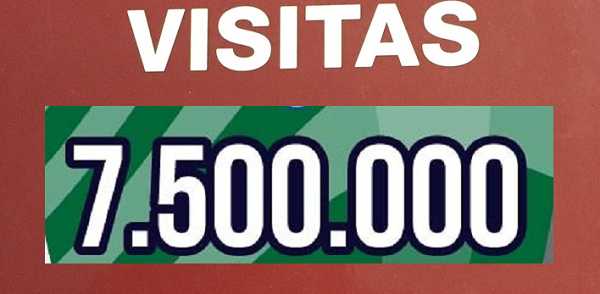 Llegamos  a las 7.500.000 de ingresos a esta pagina Gracias a todos vamos por las 8.000.000 