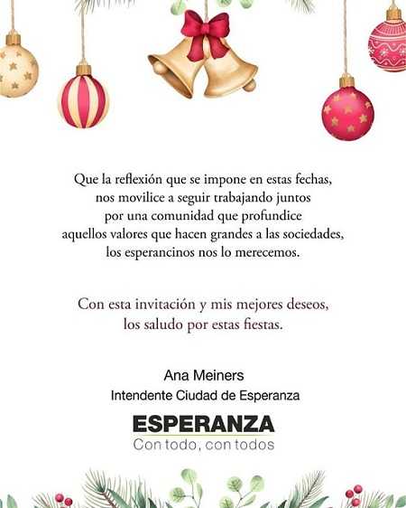 La intendenta Ana Meiners nos saluda y lo hace a la comunidad y salutaciones varias