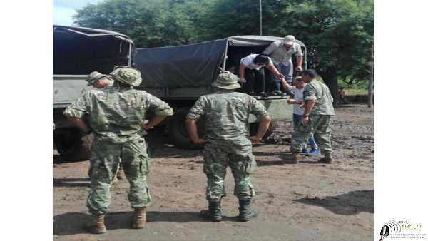 Inundaciones en Chaco: El Ejército asiste a población de zonas anegadas en Las Breñas, Gral Pinedo y Charata 16/02/2020