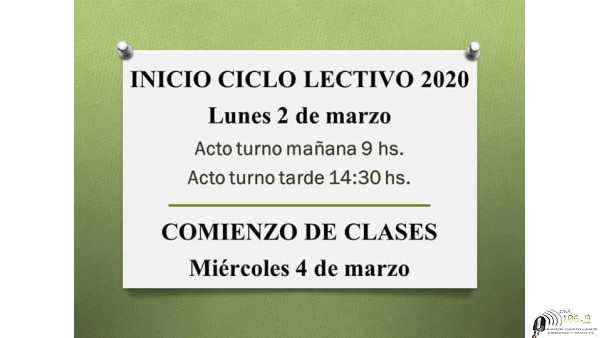 EETP 644 Gregoria Matorras anuncia dia del acto y comienzo ciclo lectivo 2020