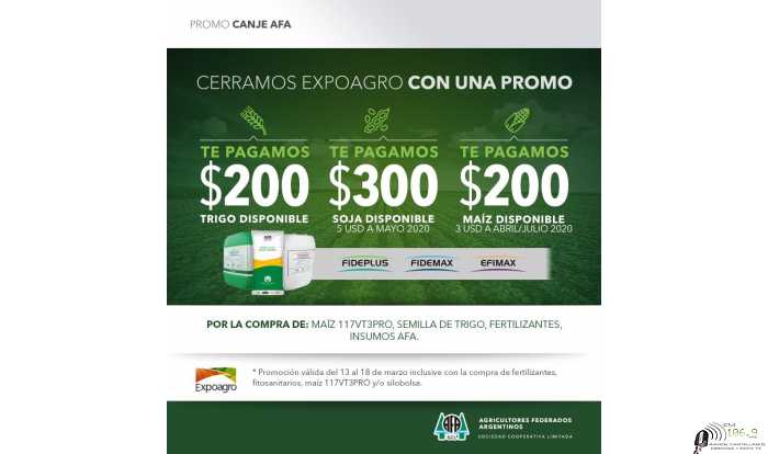 Agricultores Federados Humboldt  anuncia ventajas para aprovechar