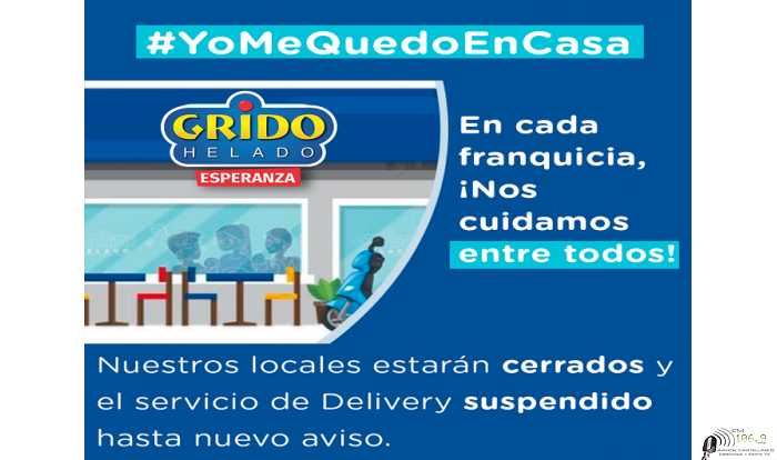 Grido Helados cerró tambien Delivery en Esperanza