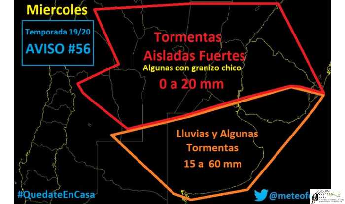 Tiempo en la región miercoles | Esperamos actividad con el avance de una nueva masa aire mas fría.
