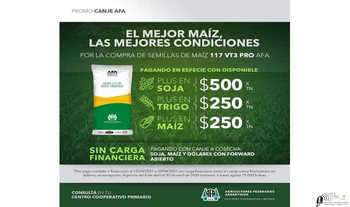 AFA Humboldt recomienda operatorias con maiz