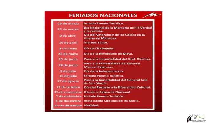 Aqui los feriados  que quedan para el resto del 2020