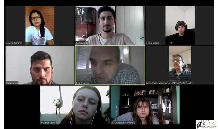 Algunos integrantes de la Juventud Peronista via online conversaron con Kinen -Franconi