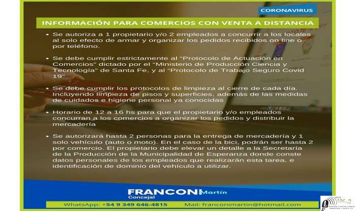 Información para negocios que venderan a distancia