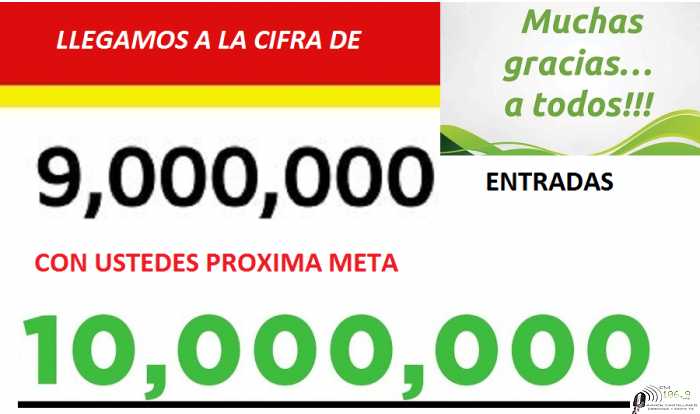  LLEGAMOS A 9.000.000 de ingresos a la pagina www.fmaaroncastellanos.com.ar  de Esperanza