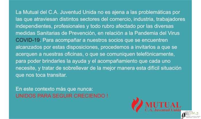Mutual Club Juv Unida de Humboldt estamos para ayudarte en estos tiempos muy difíciles.