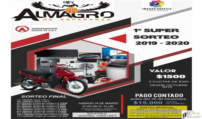 El Super Sorteo del Club Almagro se realiza el 25 de mayo