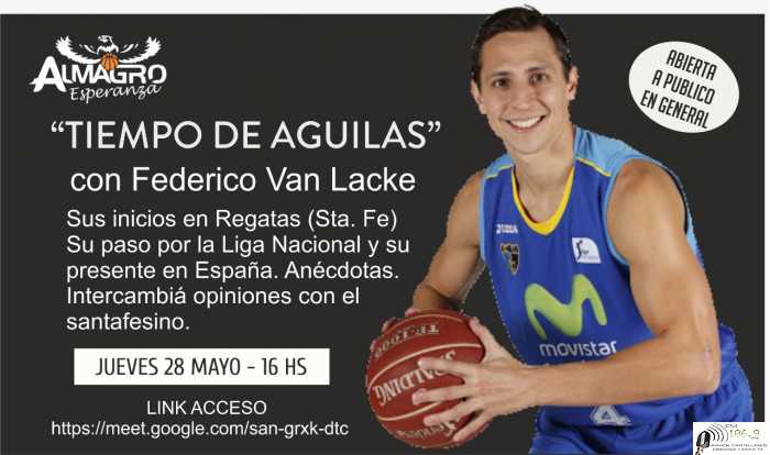 Almagro anuncia para este jueves charla con Federico Van Lacke hoy jueves 28 16,00 horas