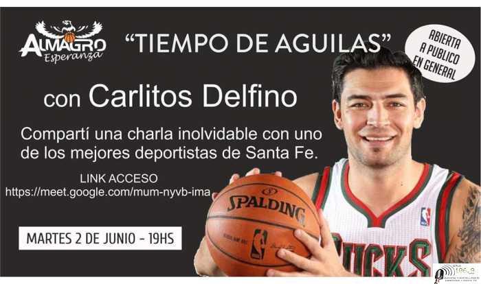 Almagro anuncia para este martes 2 videoconferencia con Carlitos Delfino hora 19