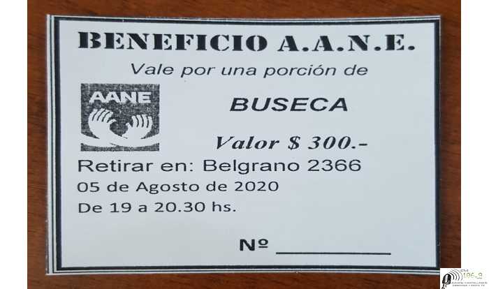 Novedades AANE Asamblea Gral Ordinaria 27 de Julio y venta buseca beneficio 5 agosto
