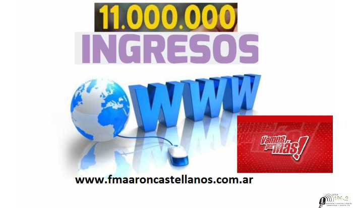 Llegamos a recibir 11.000.000 de visitas en pagina web  www.fmaaroncastellanos.com.ar   GRACIAS