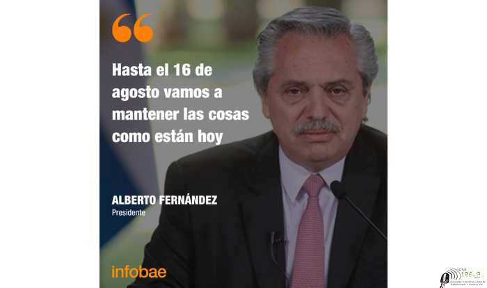 Hasta el 16 agosto seguimos en cuarentena, cuidando todos los detalles mantendremos las cosas como hasta hoy