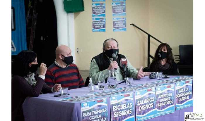 Pedro Bayugar en conferencia de prensa “Un “bono” o suma fija, no remunerativa ni bonificable no es recomposición salarial
