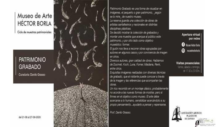 La Asociación de Artistas Plásticos de Esperanza y el Museo de Arte “Héctor Borla”, invitan a recorrer la muestra de grabados patrimoniales denominada “Patrimonio grabado”