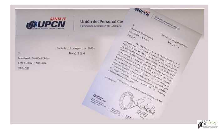 18/8/2020  A raíz del decreto N° 810/2020 UPCN solicitó la convocatoria a paritarias