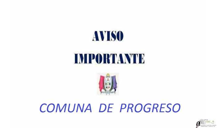 La Comuna de Progreso y el SamCo local comunican que el resultado del caso sospechoso de Covid-19 ha dado POSITIVO.