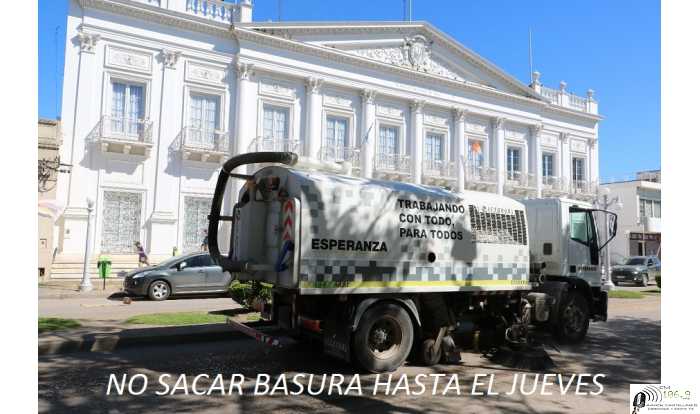Sin recolección de residuos hasta el jueves a la noche.