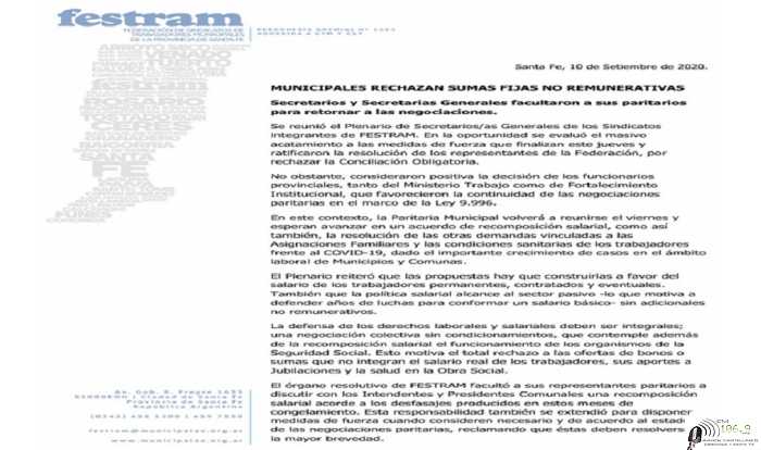 Comunicado de Seom de hoy 10/9/2020 con relación al paro 