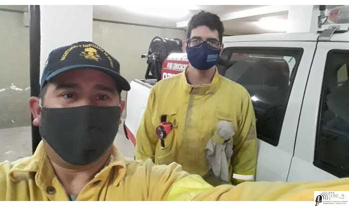 Bomberos Sargento Hugo Ferreyra y el Boero Kevin Vermouth,partieron a Córdoba a los Incendios Forestales