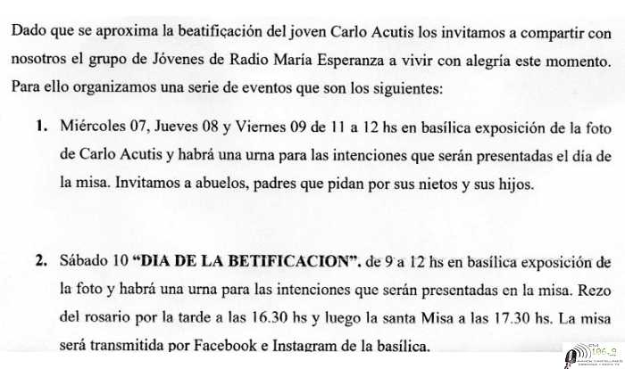 Transmitimos en directo, este sábado desde las 16,30 Hs desde la Basilica De La Natividad.fm106,9 y www.fmaaroncastellanos.com.ar