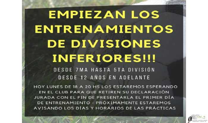 Club Sportivo del Norte cita a los jugadores de las inferiores 