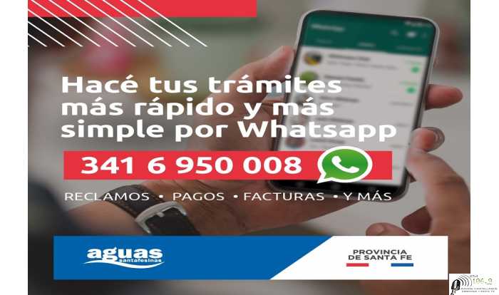 AHORA LOS USUARIOS DE Aguas Santafesinas PUEDEN EFECTUAR RECLAMOS O GESTIONES A TRAVES DE WHATSAPP
