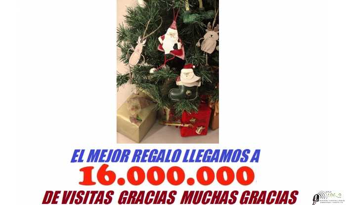 En este Jueves 10 de Diciembre esta página llegará a contabilizar 16.000.000 de ingresos.GRACIAS