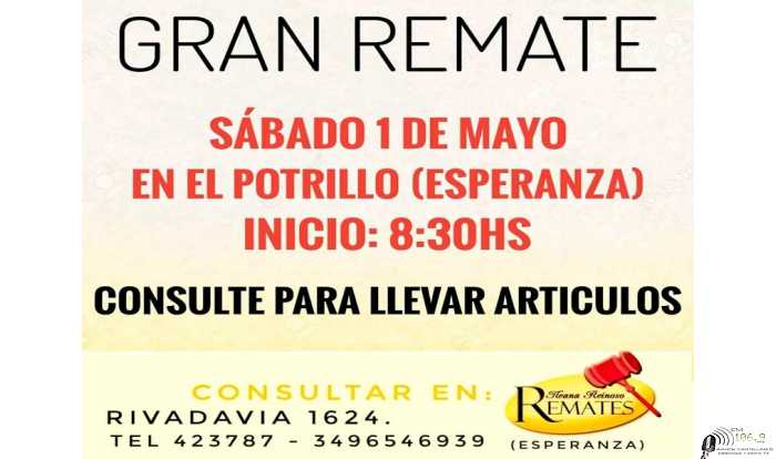 Se reciben consignaciones para el gran Remate de Ileana Reinoso en Esperanza