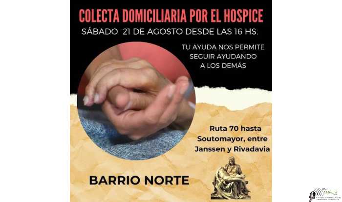 Colecta sábado 21 de Agosto en Barrio  Norte a beneficio del Hospice La Piedad