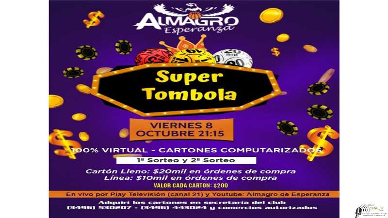 ALMAGRO LANZA TOMBOLA VIRTUAL