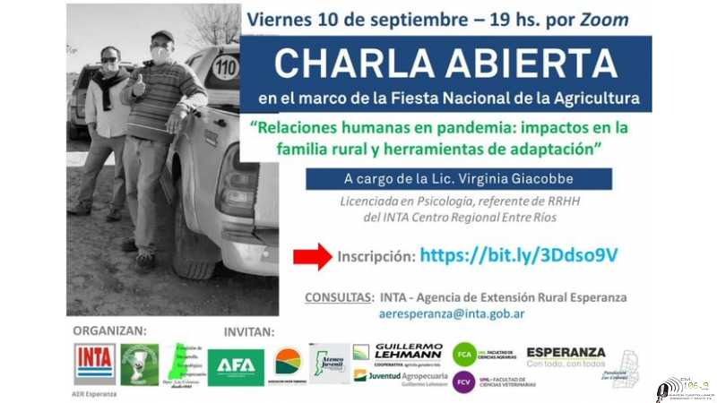 Charla abierta en Adhesión del dia del Agricultor por Licenciada Virginia jacobbe del Int Entre Rios