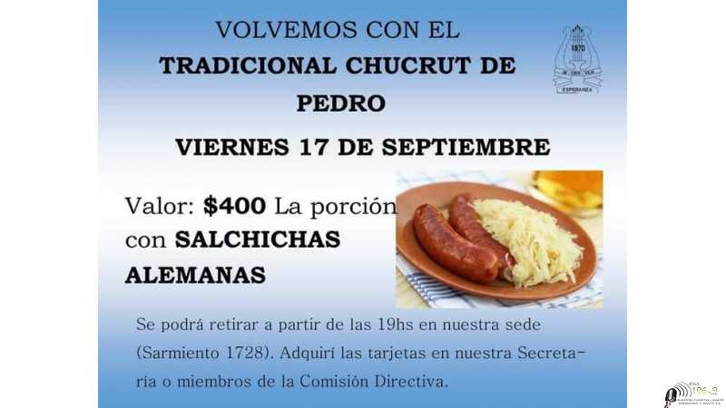 Viernes 17 de Septiembre clasico Chucrut de la Soc. de Canto