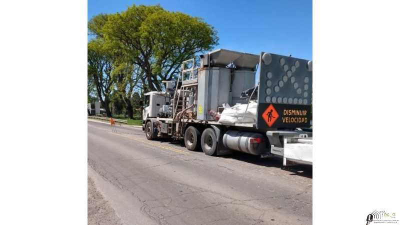 Comenzaron las tareas de remarcación de la ruta 70,Bella Italia con la ciudad de Rafaela