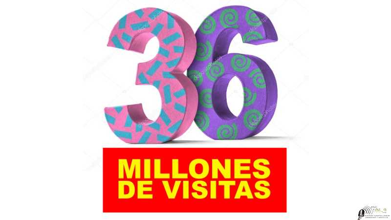 En este jueves 16 de Dic llegamos a superar las 36.000.000 millones de visitas a www.fmaaroncastellanos.com.ar/