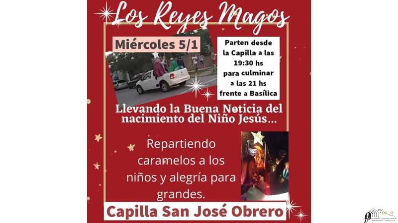 Capilla San Jose obrero haran recorrido como los Reyes Magos 