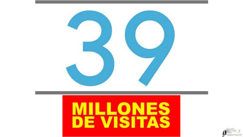Superamos este sábado las 39.000.000 de visitas a esta pagina www.fmaaroncastellanos.com.ar