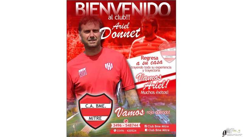 Ariel Donnet se hace cargo de los planteles superiores del Club Bme Mitre