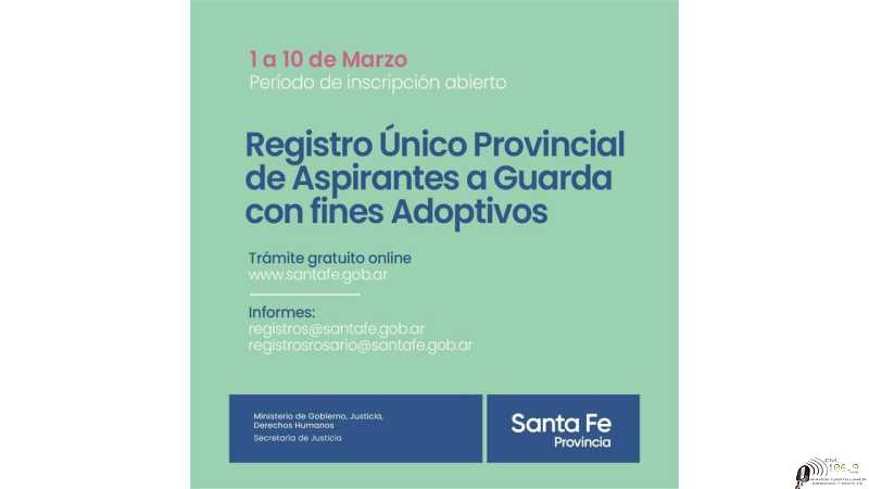 Secretaria de Justicia de Santa Fe  el 1 de Marzo comienza un nuevo período de inscripción para aspirantes de adopciones 