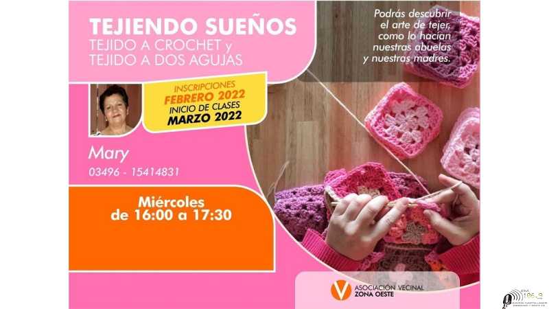 En Vecinal Oeste se dictan Cursos de tejidos comienzan en Marzo